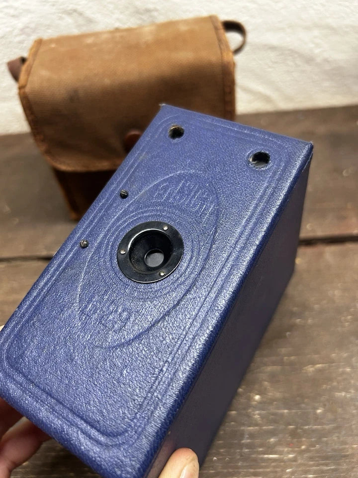 Houghton Butcher Ensign E29 Box Camera Blue Vintage