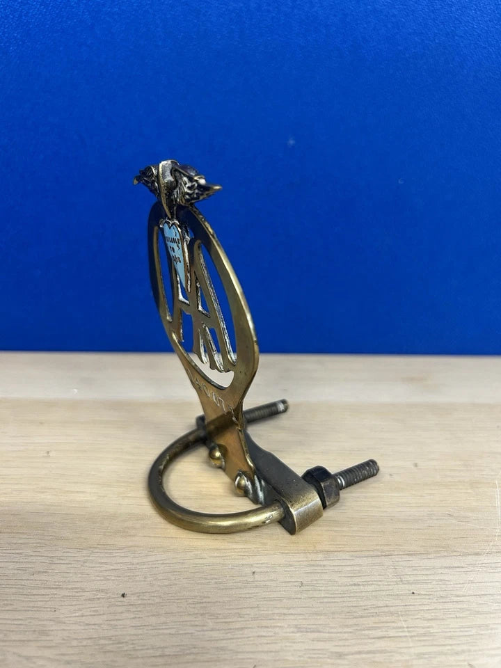 Vintage Original Brass AA ‘140671’ Blue Heart 1914/ 1915 Motorcycle Bonnet Badge