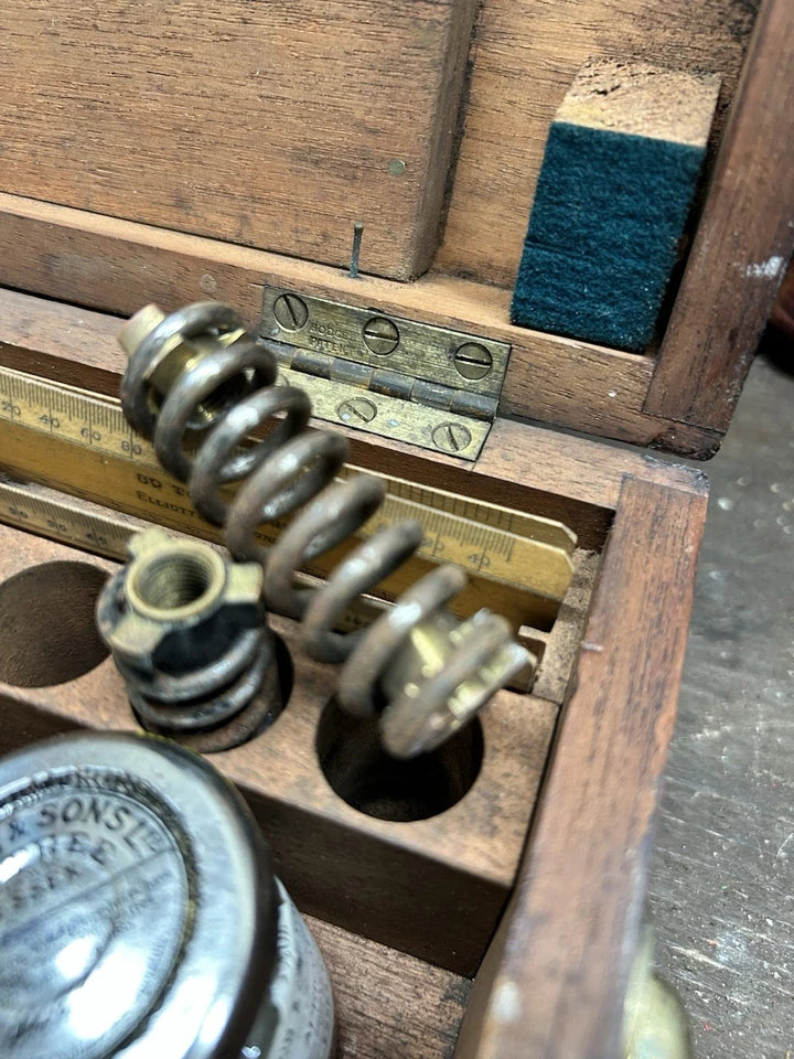 Original Elliott Bros Patent Antique Steam Engine Indicator Tool Boxed