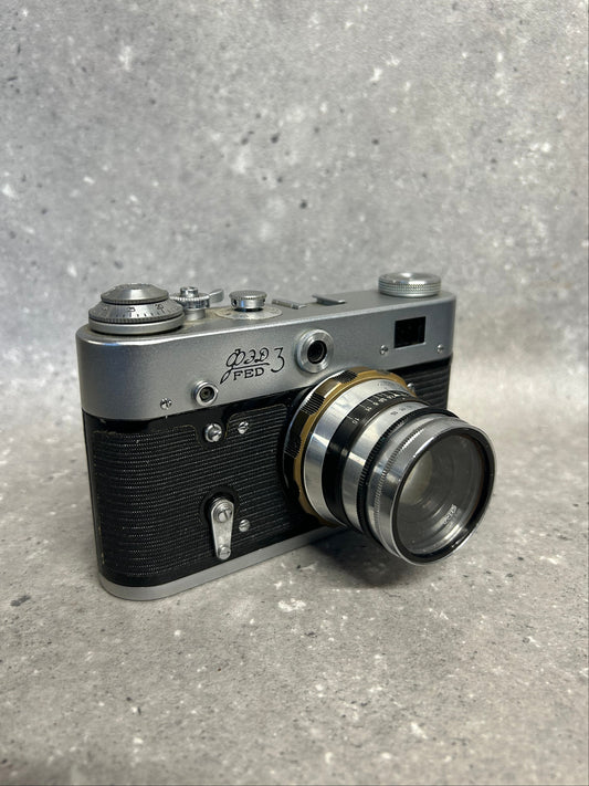 Fed-3 Soviet Rangefinder 55mm Camera ft 3.6 / 60 and BDB 40.5 / 38 Filter