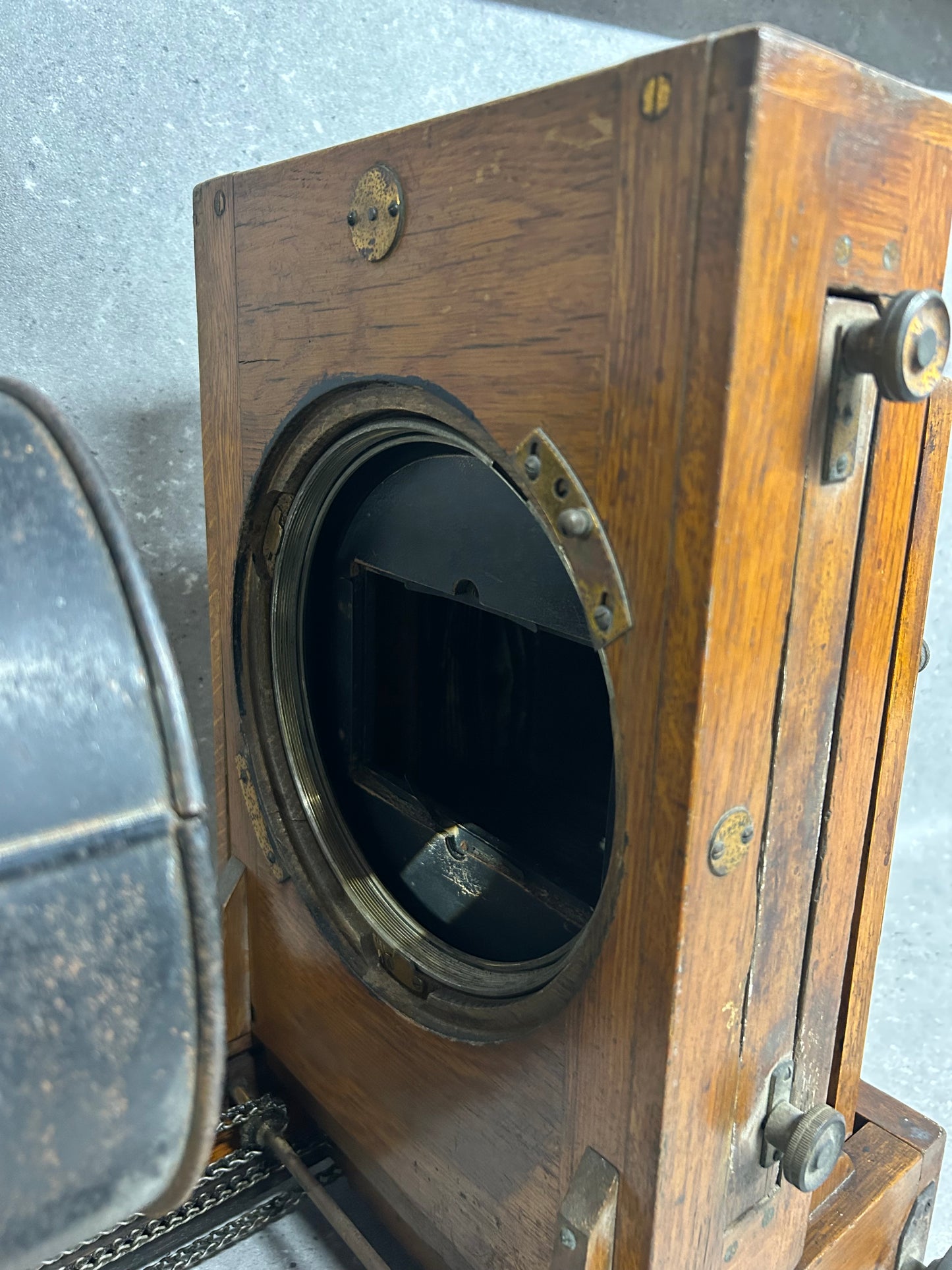 Antique Ernemann Horizontal Enlarger, circa. 1920 (with wooden box)