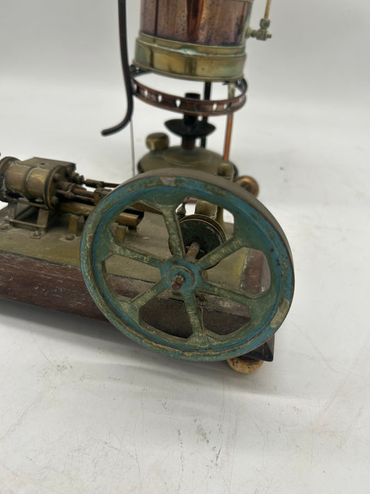 Antique Brass & Copper Mounted Boiler and Horizontal Engine