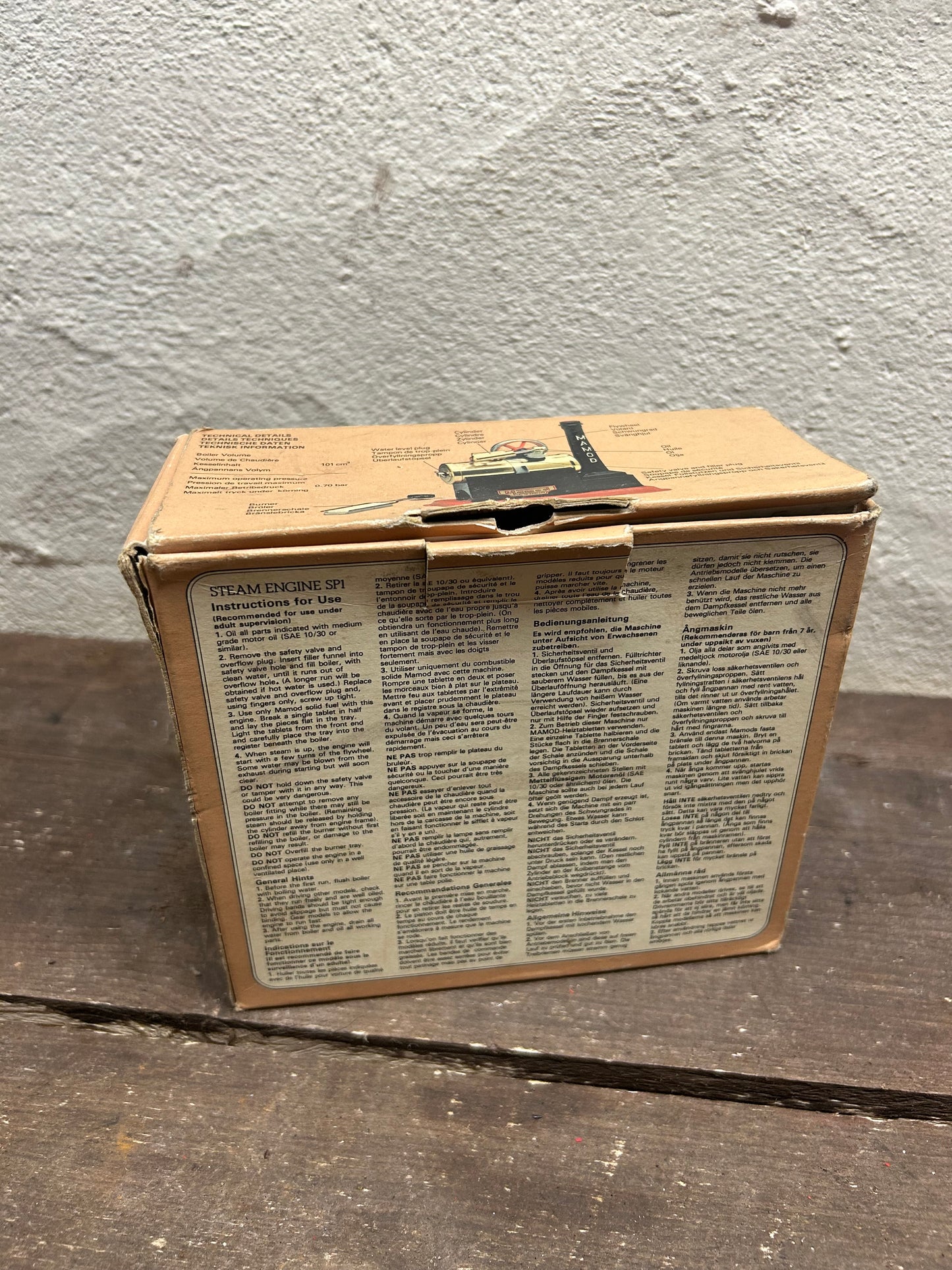 Live Steam Mamod SP1 Stationary Engine BOX ONLY