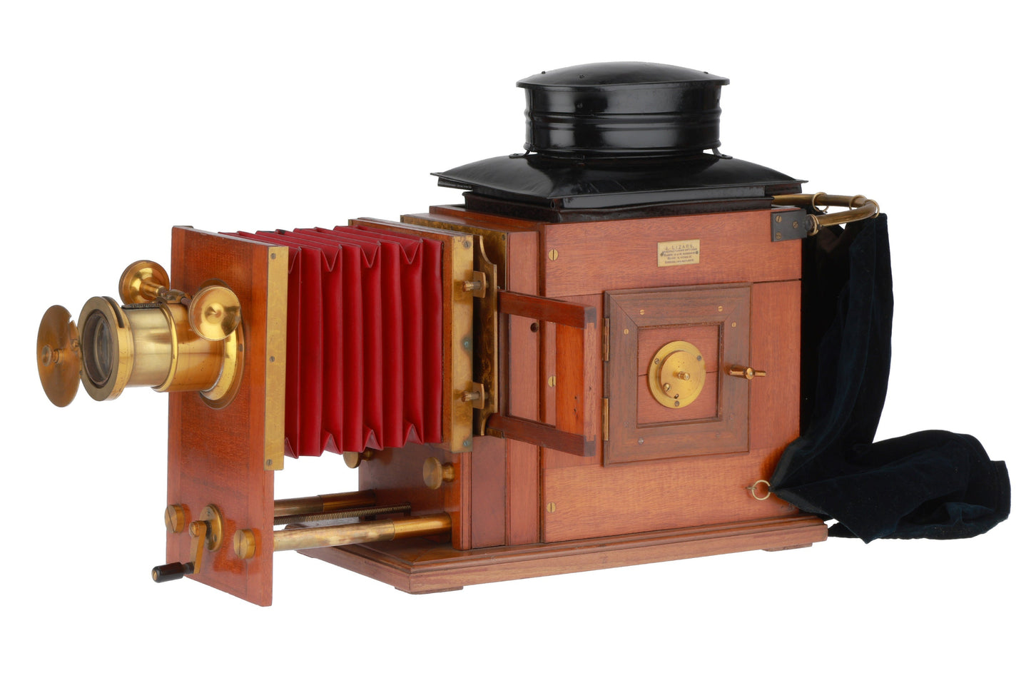 Fine Brass and Mahogany 'J. Lizars' Opticians Magic Lantern