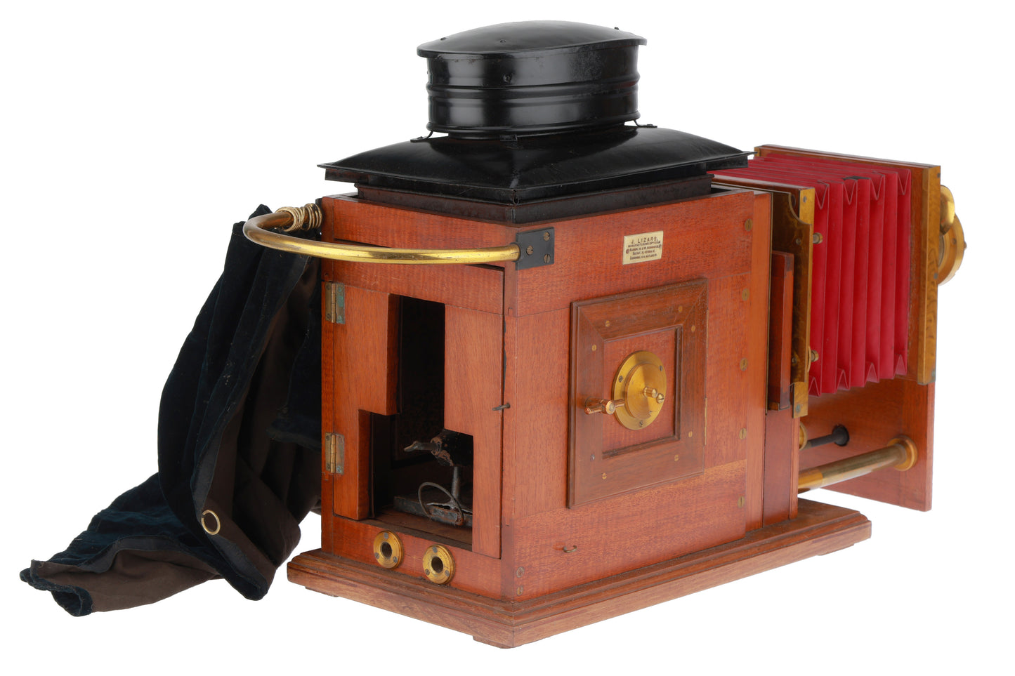 Fine Brass and Mahogany 'J. Lizars' Opticians Magic Lantern