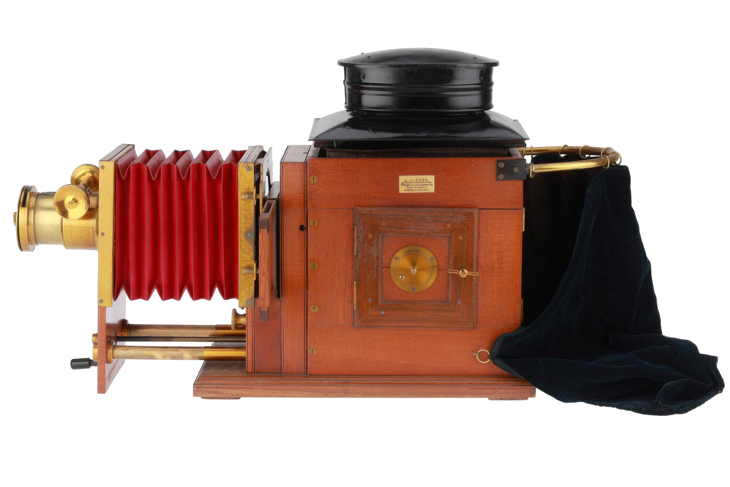 Fine Brass and Mahogany 'J. Lizars' Opticians Magic Lantern