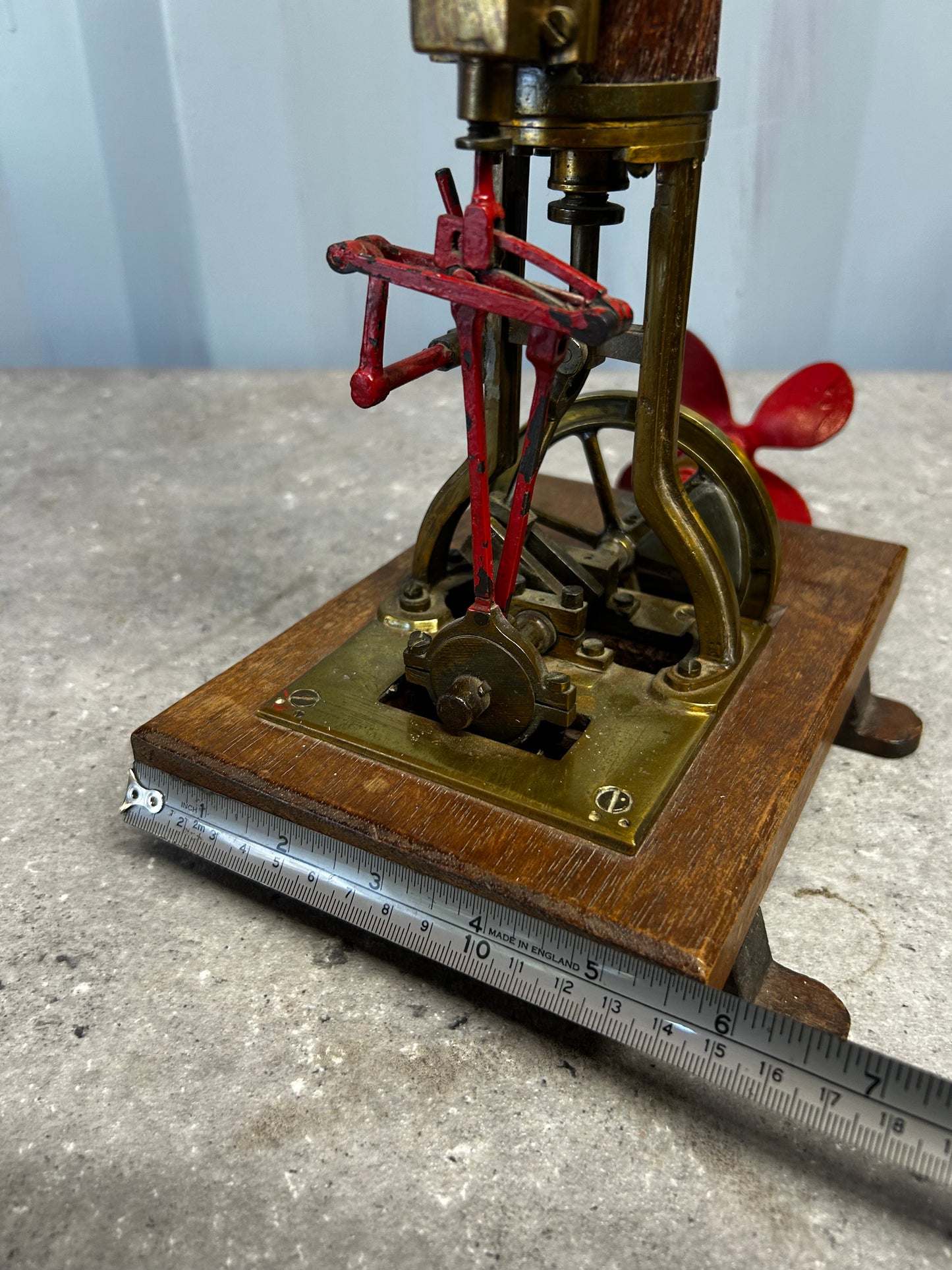 Antique Vertical Marine Engine Model w/ Propeller