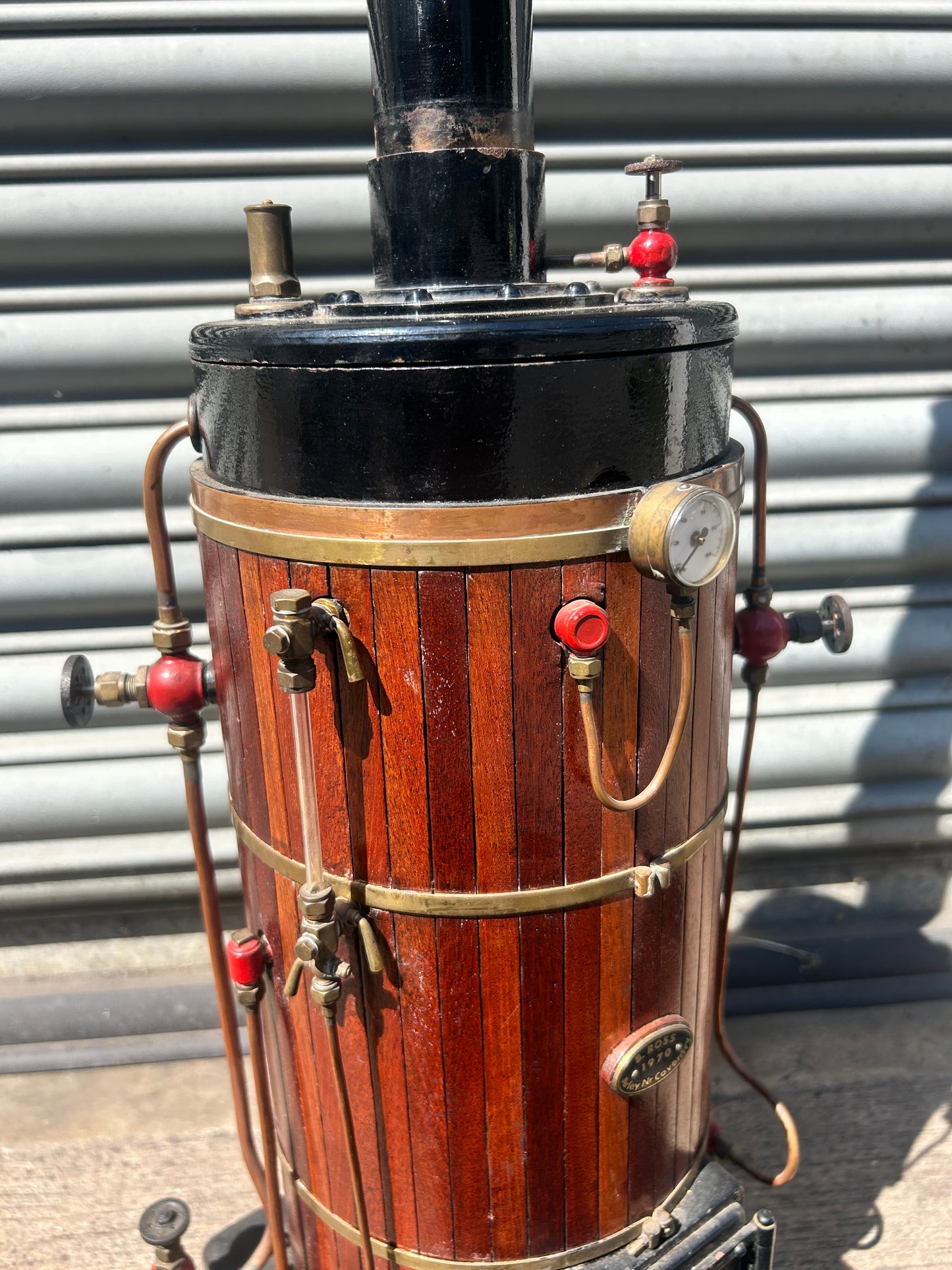 Large Bernard Ross (1970) Model Live Steam Vertical Boiler Wood Clad 27.5kg