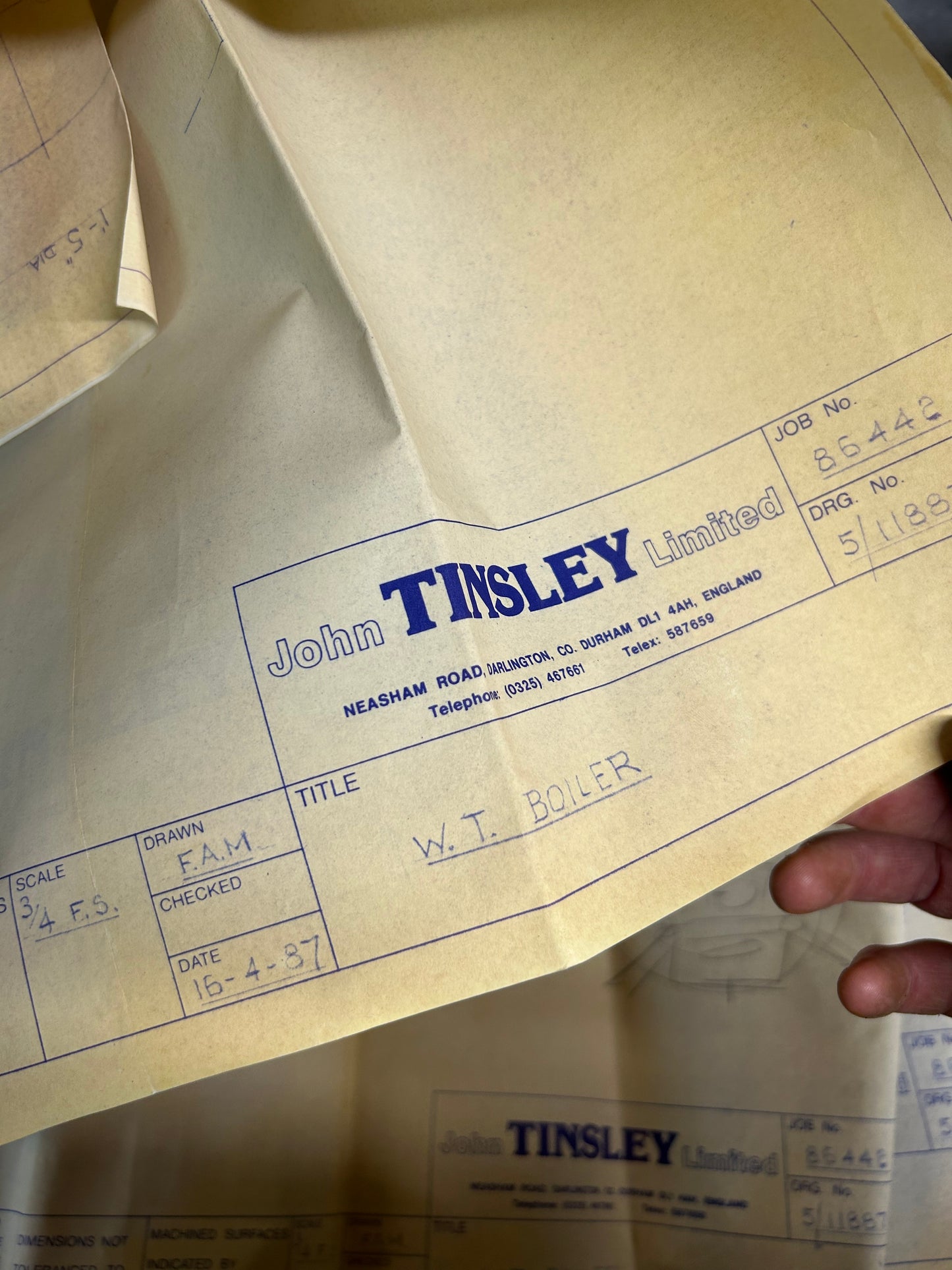 John Tinsley Ltd. (Darlington, 1987) W. T. Horizontal Blackstaff Marine Boiler (Part-Built)