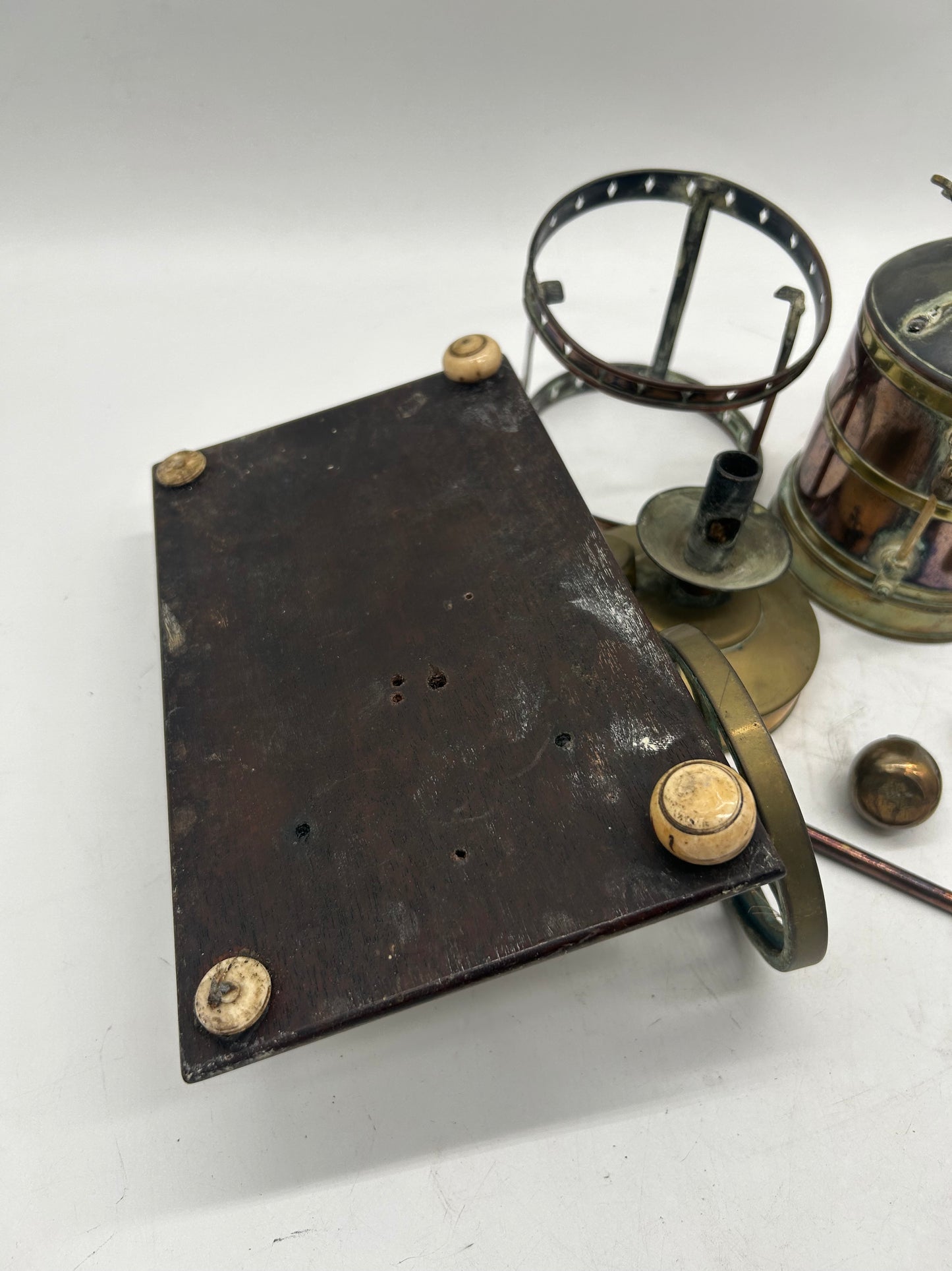 Antique Brass & Copper Mounted Boiler and Horizontal Engine