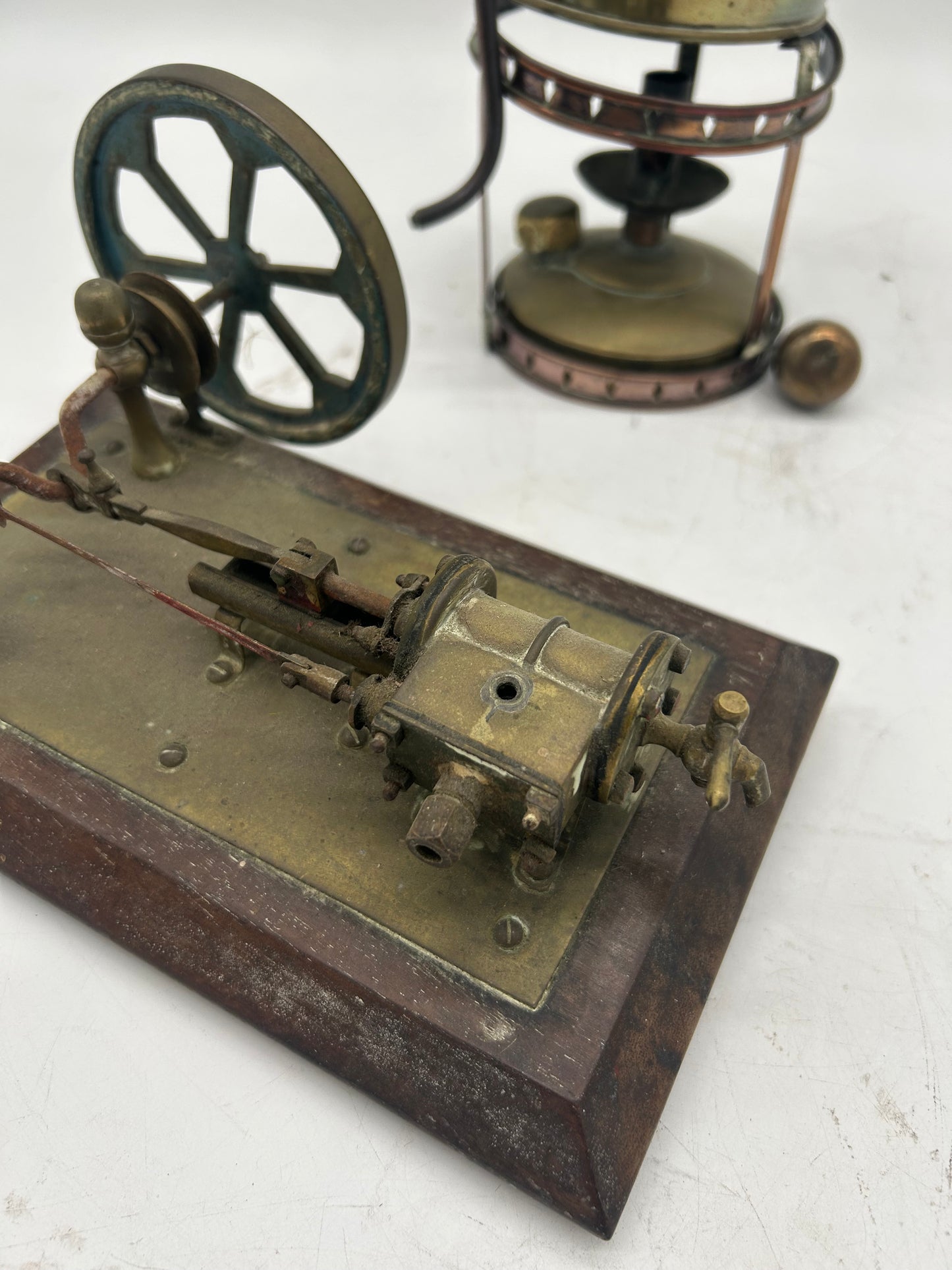 Antique Brass & Copper Mounted Boiler and Horizontal Engine