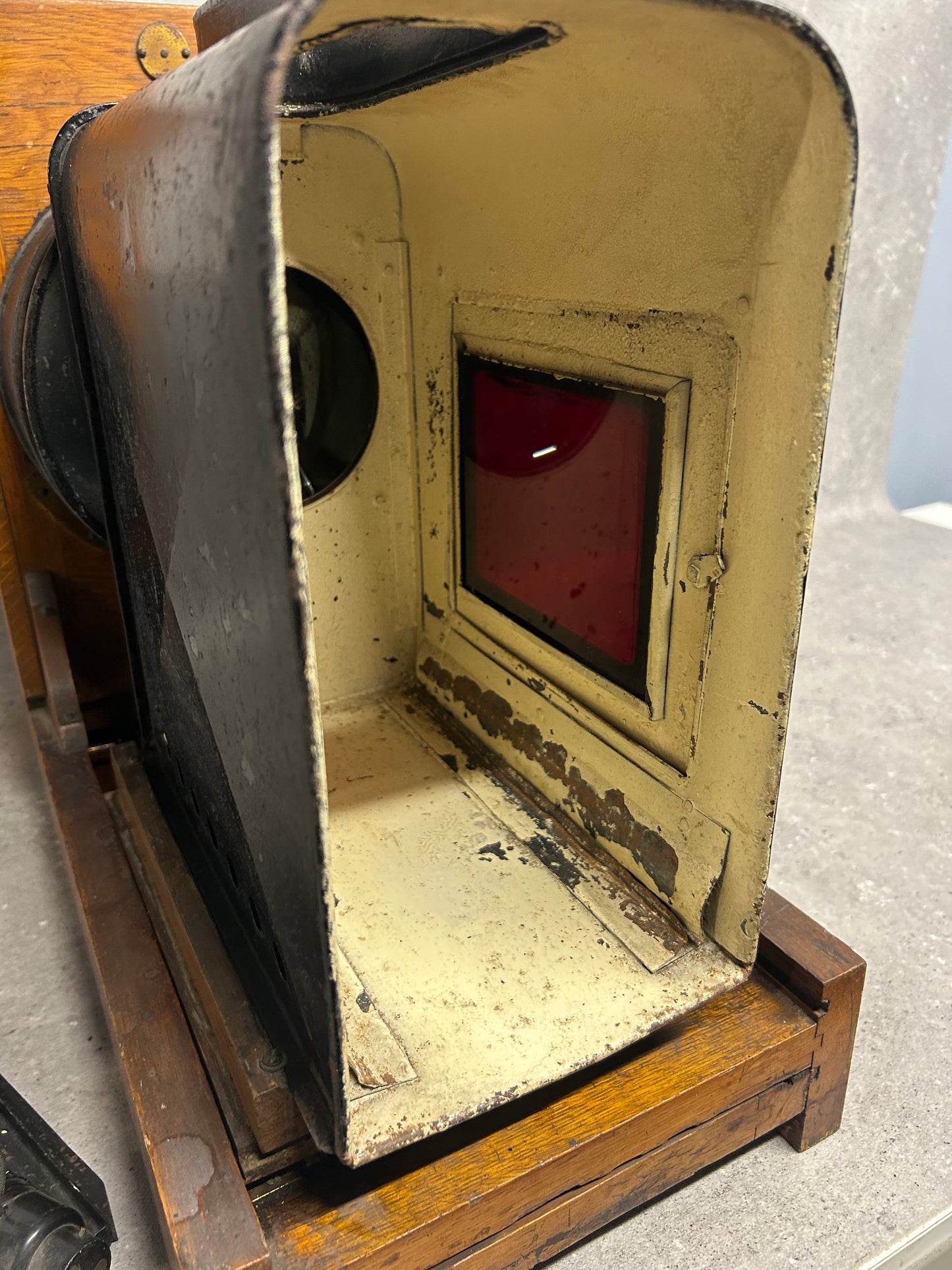 Antique Ernemann Horizontal Enlarger, circa. 1920 (with wooden box)