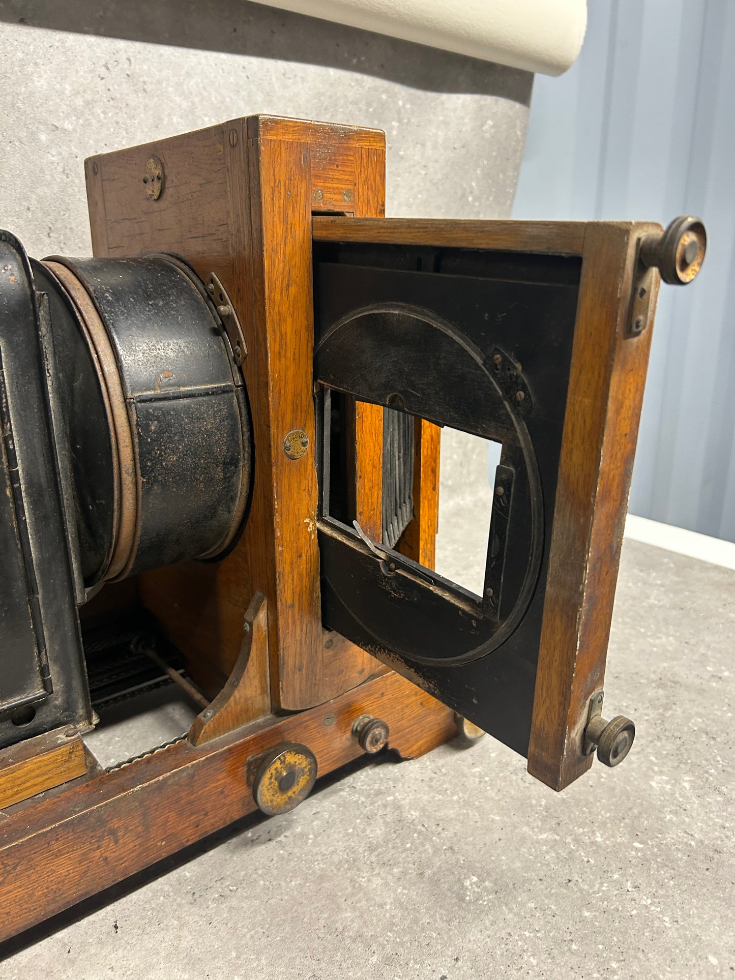 Antique Ernemann Horizontal Enlarger, circa. 1920 (with wooden box)