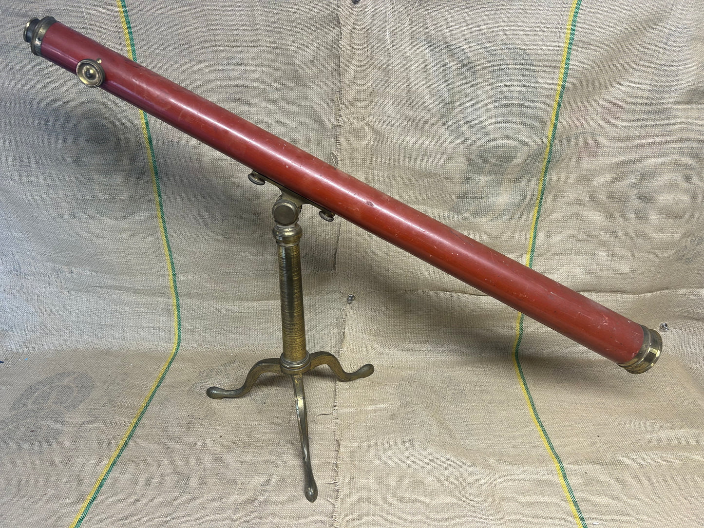 Dollond London Wooden Brass Telescope on Tripod Stand