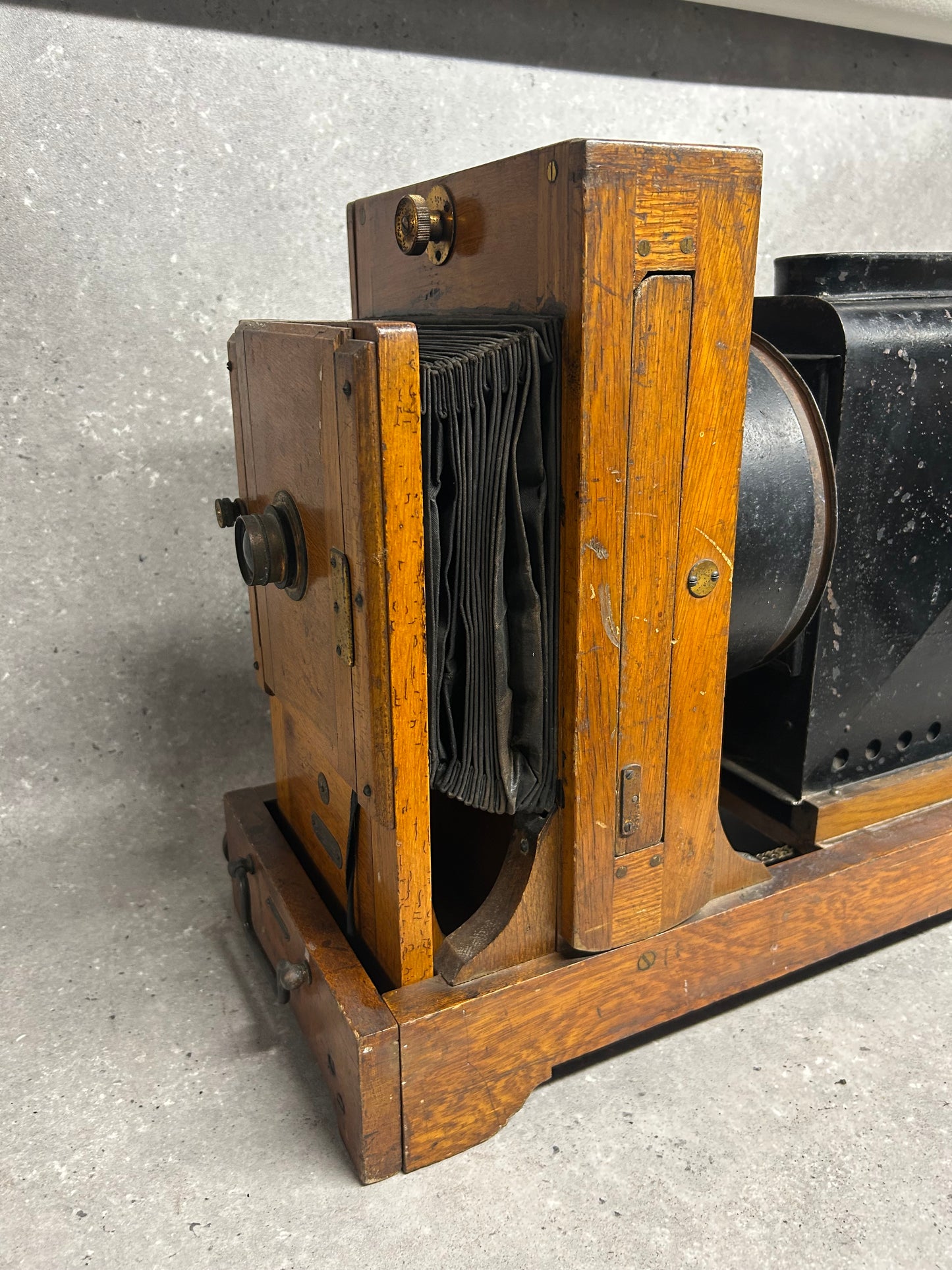 Antique Ernemann Horizontal Enlarger, circa. 1920 (with wooden box)