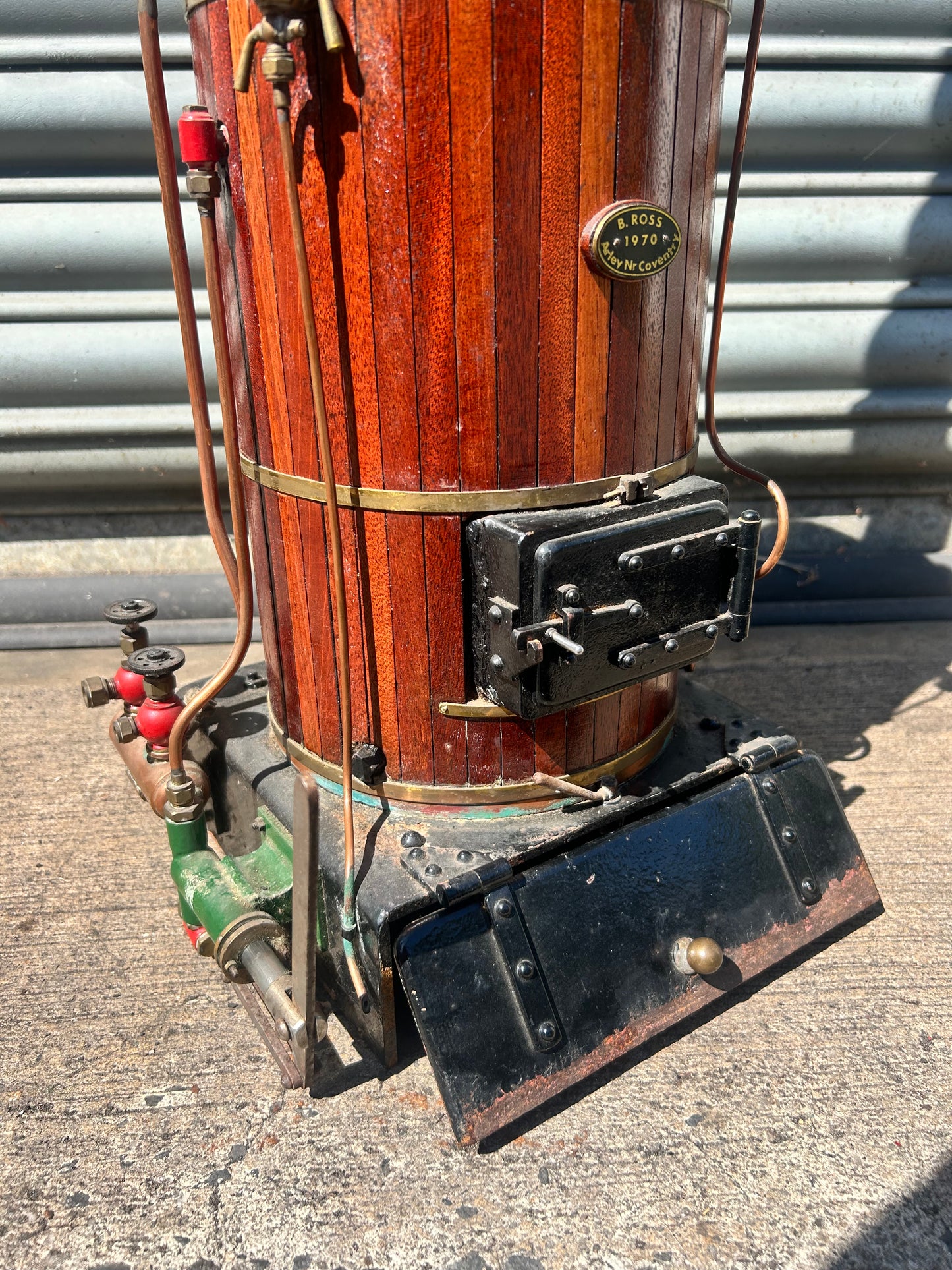 Large Bernard Ross (1970) Model Live Steam Vertical Boiler Wood Clad 27.5kg