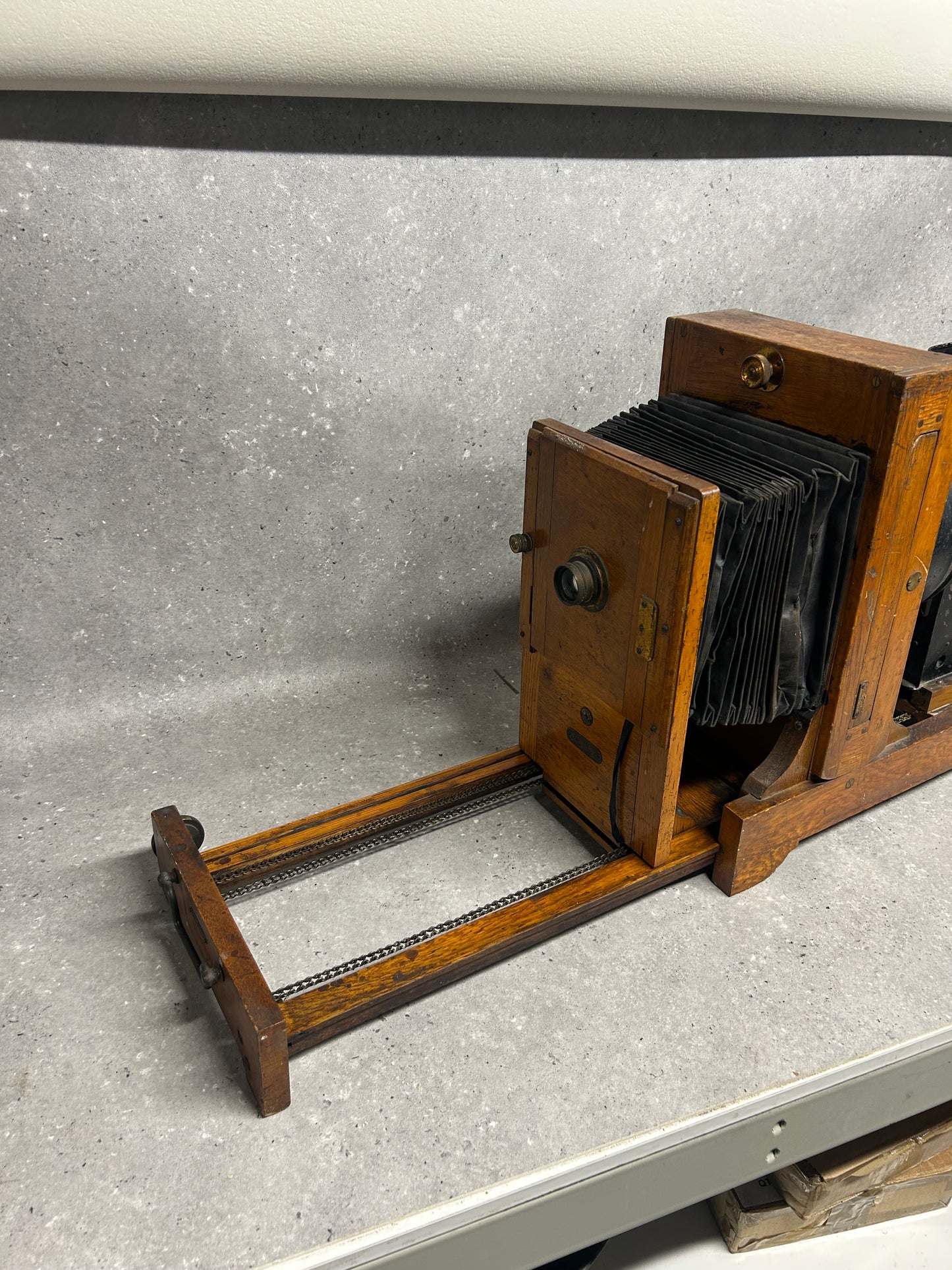 Antique Ernemann Horizontal Enlarger, circa. 1920 (with wooden box)