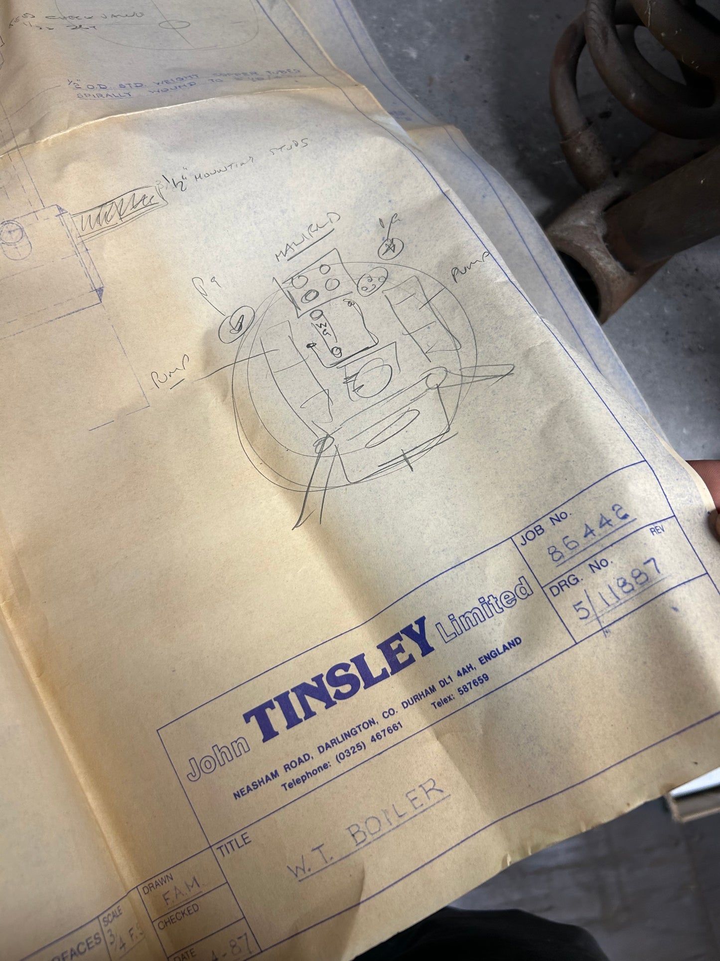 John Tinsley Ltd. (Darlington, 1987) W. T. Horizontal Blackstaff Marine Boiler (Part-Built)