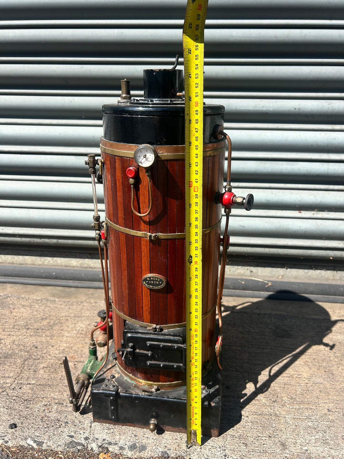Large Bernard Ross (1970) Model Live Steam Vertical Boiler Wood Clad 27.5kg