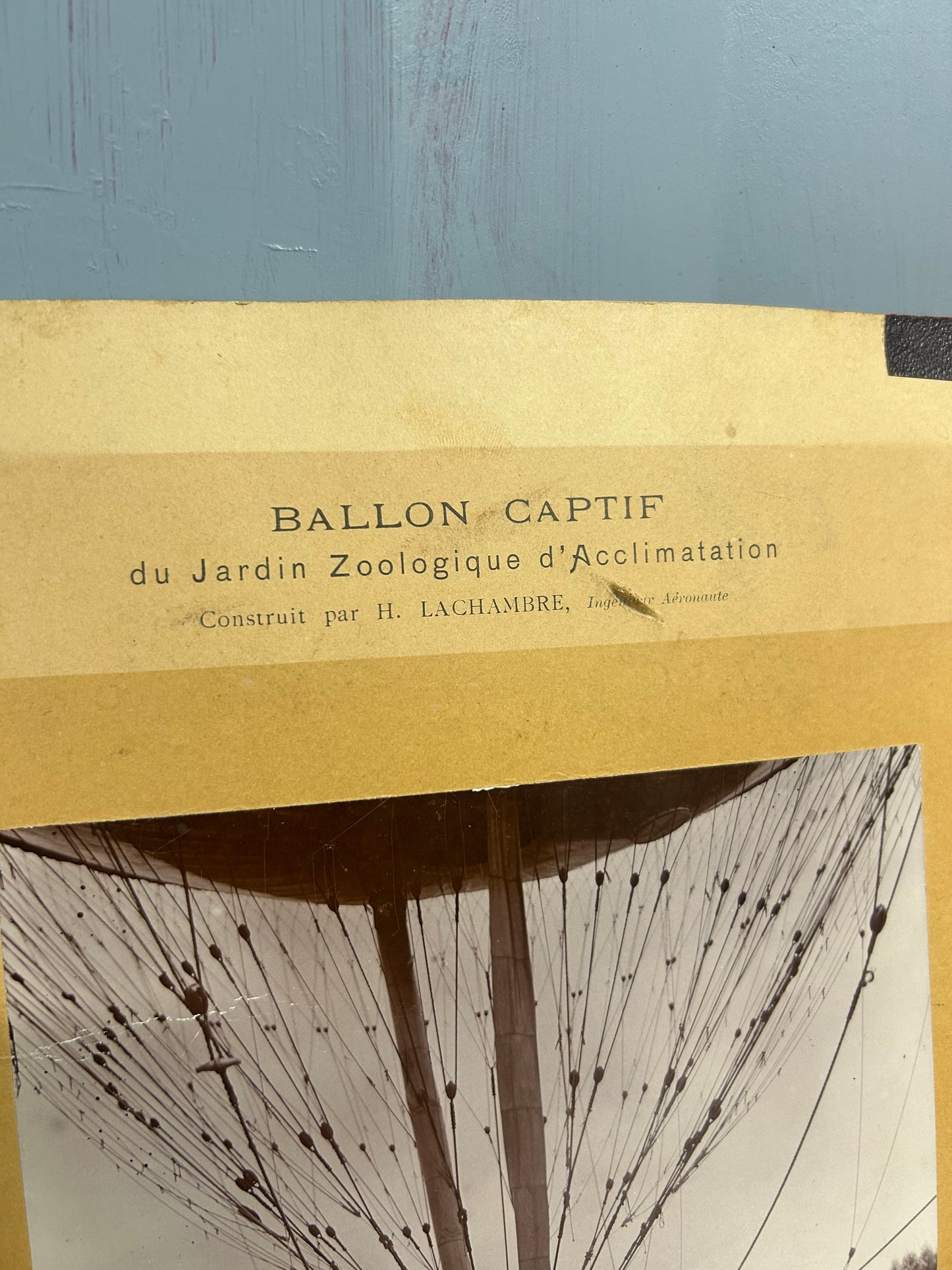 Antique French "Ballon Captif" Photograph (Albumen), Paris