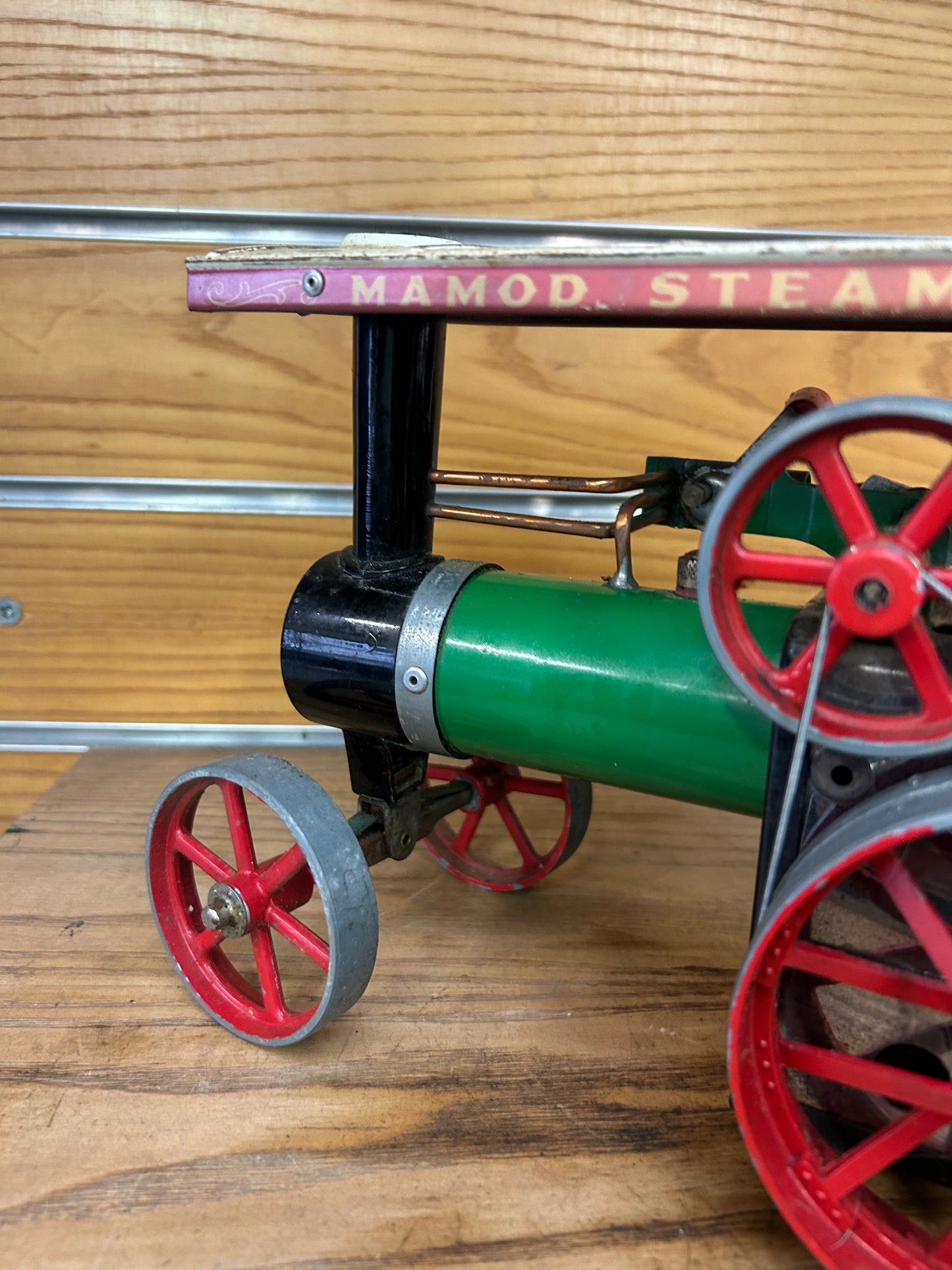 Live Steam Mamod Traction Engine TE1a Model w/ Steering Rod