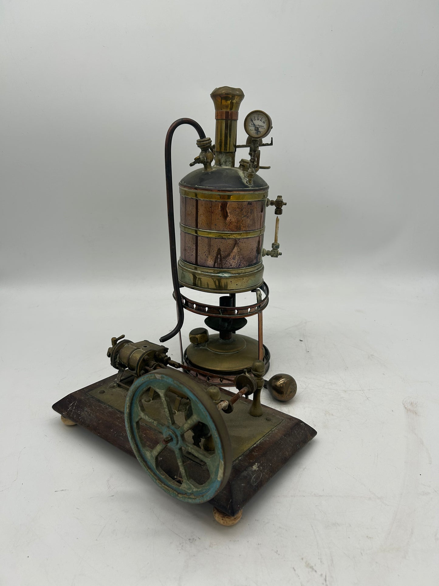 Antique Brass & Copper Mounted Boiler and Horizontal Engine