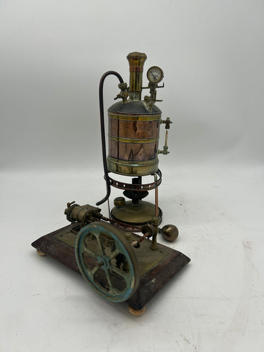 Antique Brass & Copper Mounted Boiler and Horizontal Engine