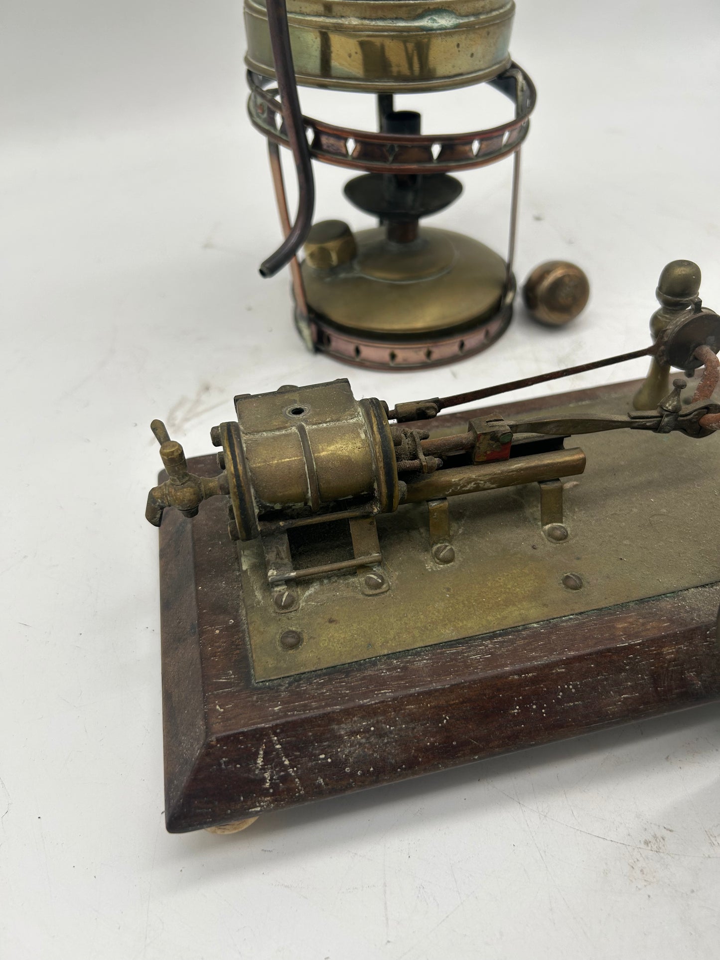 Antique Brass & Copper Mounted Boiler and Horizontal Engine