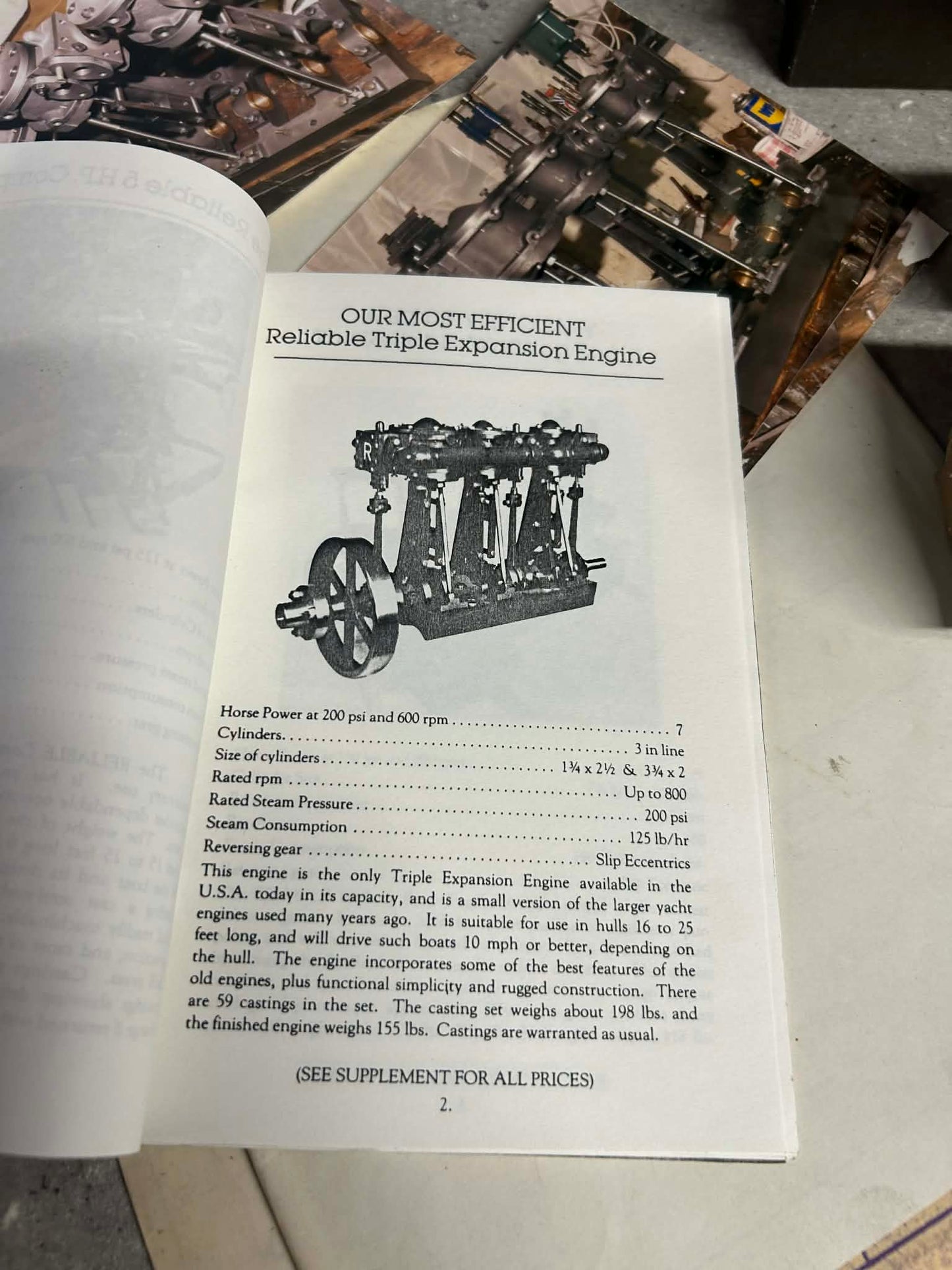 Reliable Steam Engine Co. 7HP Triple Expansion Marine Engine (Part-Built)