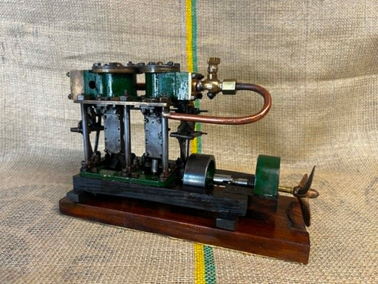 Scratch-Built Twin Vertical Marine Engine Model