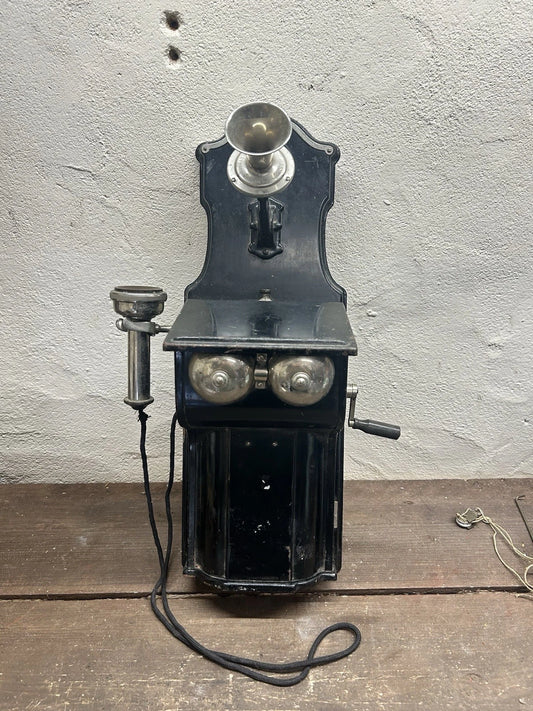 Antique Ericsson Wall-Mounted Telephone Crank Driven - Circa. 1910, Railway